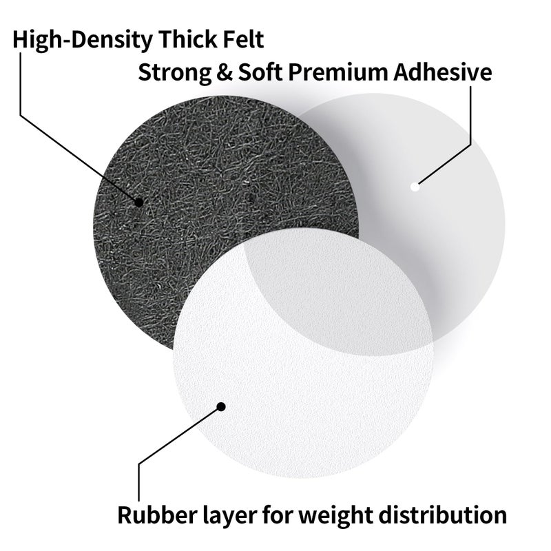 Yelanon Felt Furniture Pads for Hardwood Floors -80 Pcs Premium Felt Pads for Chair Legs, Floor Protectors for Furniture, Black - Image 3